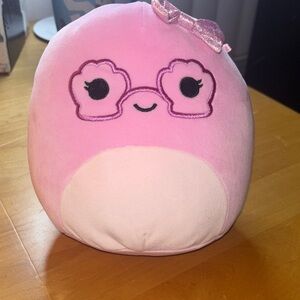 Squishmallows Pink and Cream Stuffed Turtle with Glasses -Preloved